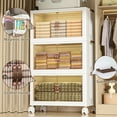 thumbnail image 4 of Intexca 5-Tier Stackable Storage Rack with Collapsible Bins & Wheels – Foldable Organizer for Home, Kitchen, Closet & More, 4 of 8