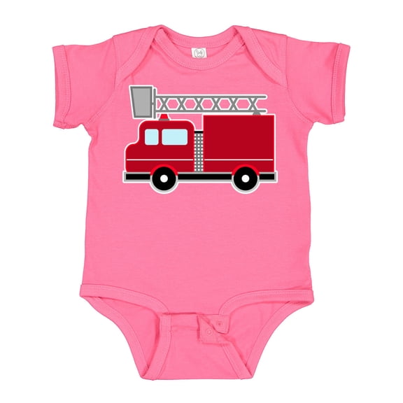 Inktastic Red Firefighter Fire Truck Boys or Girls Baby Bodysuit