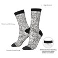 thumbnail image 4 of Xecao Silver Glitter Pattern Sport Socks for Women and Men Crew Socks Sporty Calf Socks Casual Socks, 4 of 6