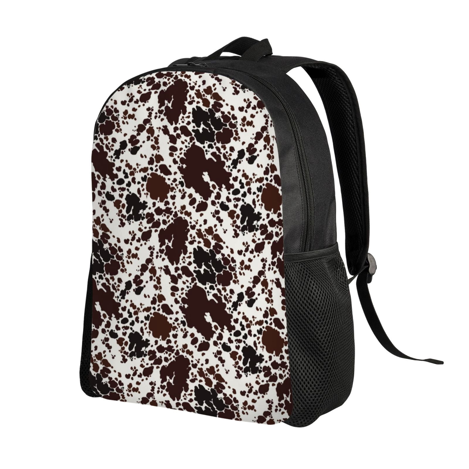 Horeoi Cow Skin Print Waterproof 600D Oxford Laptop Backpack for School Travel Work - Lightweight Durable Bag with Adjustable Straps