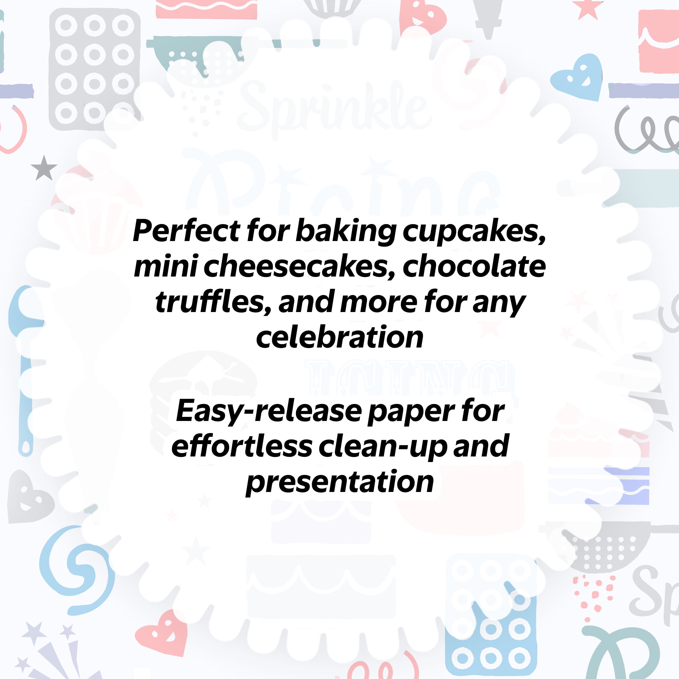 Great Value Cupcake Liners, Silver, 48 Count