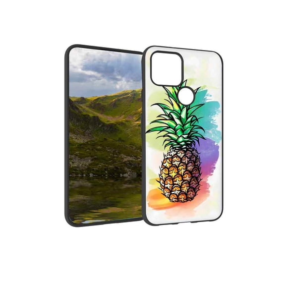 Compatible with Google Pixel 5(2020) Phone Case, pineapple-fruits-905 Case Silicone Protective for Teen Girl Boy Case for Google Pixel 5(2020)