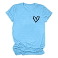 thumbnail image 3 of Graphic Tees for Women T-Shirts Casual Summer Top for Women with Heart Print Graphic Lightweight Short Sleeve Tee Everyday Daily Wear Blue M, 3 of 3