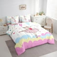 thumbnail image 3 of Homewish Kids Children Ballet Girl Bedding Comforter Set 7-Piece,Dance Theme King Bedding Sets,Abstract Gradient Glitter Ultra Soft Bed Sheets,Breathable Home Decor,Reversible, 3 of 8
