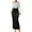 Black, variant on IROINNID Formal Dress for Women Wedding Guest Evening Party Formal Dress Elegant Long Sleeve Solid Color Matching Fake Two Piece Long Waist Wrap Hip Skirt,Black