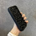 Black Leopard Print Pattern Silicone Phone Case For iPhone 11 12 13 14