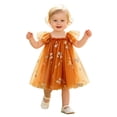 thumbnail image 4 of Curuila Infant Toddler Girls Mesh Dress Flutter Sleeve Floral Embroider Square Neck Party Fashionable Dresses For Girls Size 6-12 Months, 4 of 7