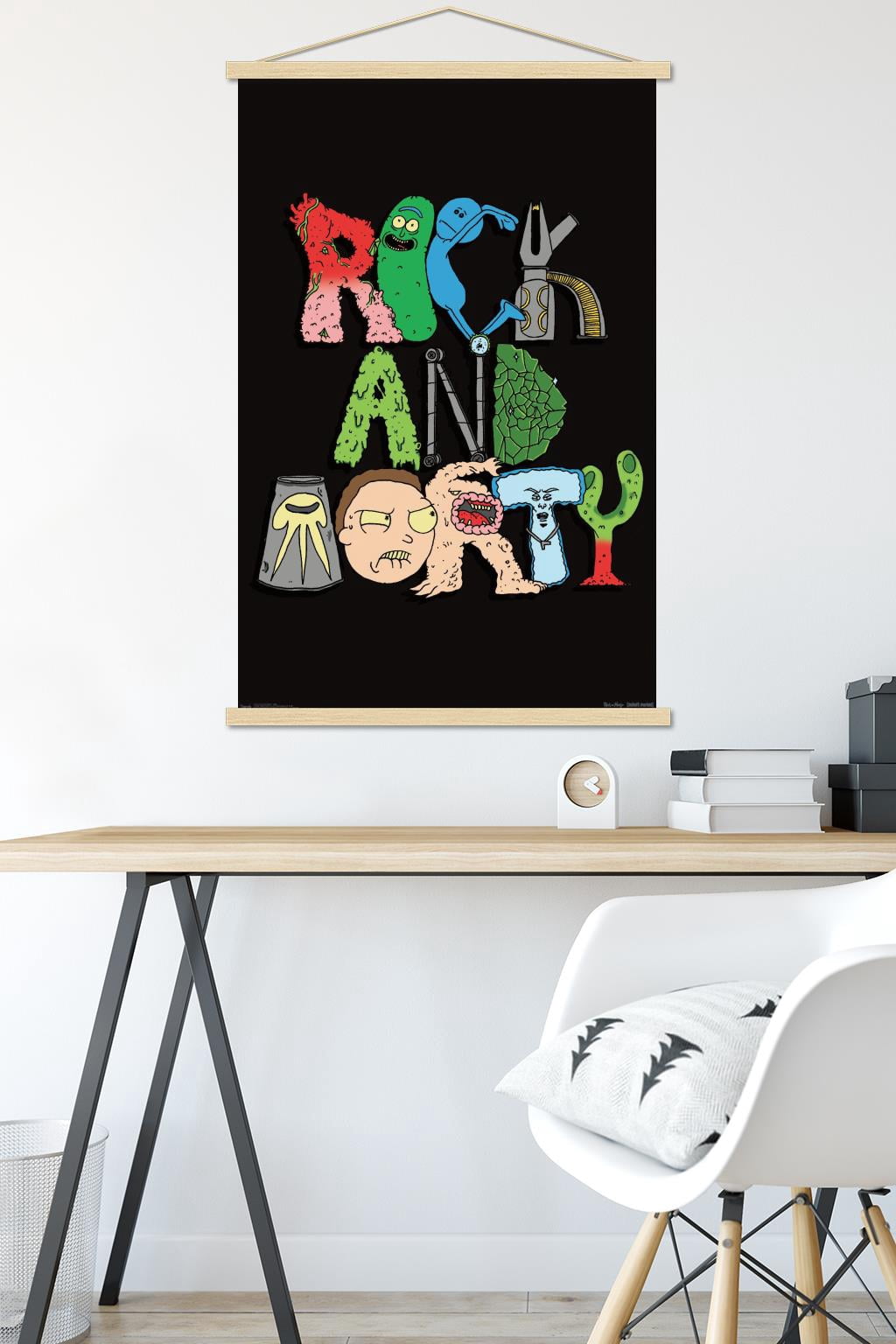 Rick And Morty - Sign Wall Poster with Wooden Magnetic Frame, 22.375" x 34"