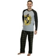 thumbnail image 2 of Harry Potter Mens' 2-Piece Hogwarts Plaid Raglan Long-Sleeve Pajama Pant Set - Gryffindor Slytherin Hufflepuff Ravenclaw, 2 of 6