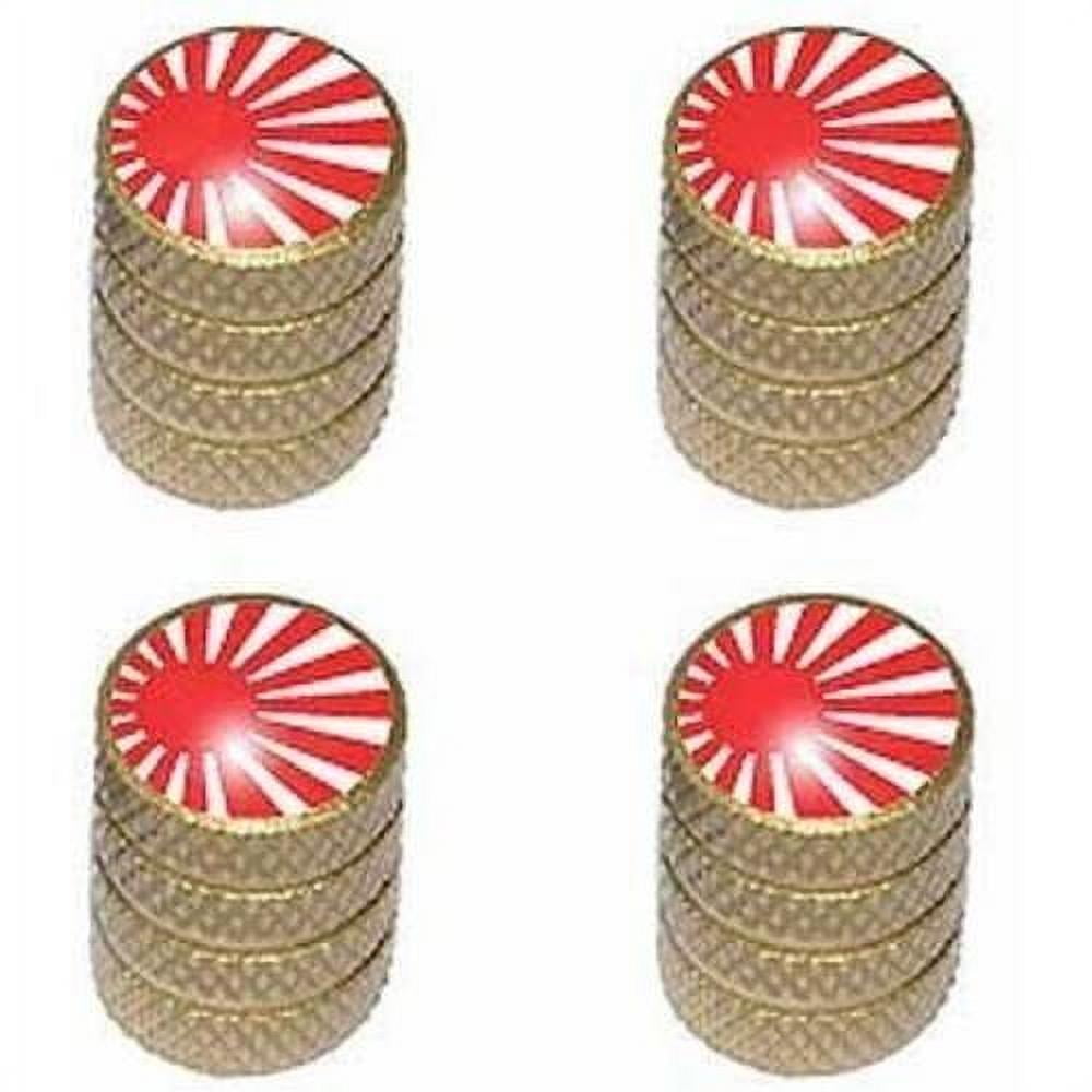 Red Color Graphics and More Japanese Flag Rising Sun Tyre Tire Valve Stem Caps 