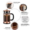 thumbnail image 4 of Cafetera francesa YMMIND, 600 ml, 3-4 tazas con 4 filtros, 4 of 6
