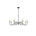 thumbnail image 1 of Living District LD5006D42BRB Rohan 8 Lumière Noir Mat & Laiton Pendentif de Plafond, 1 of 1