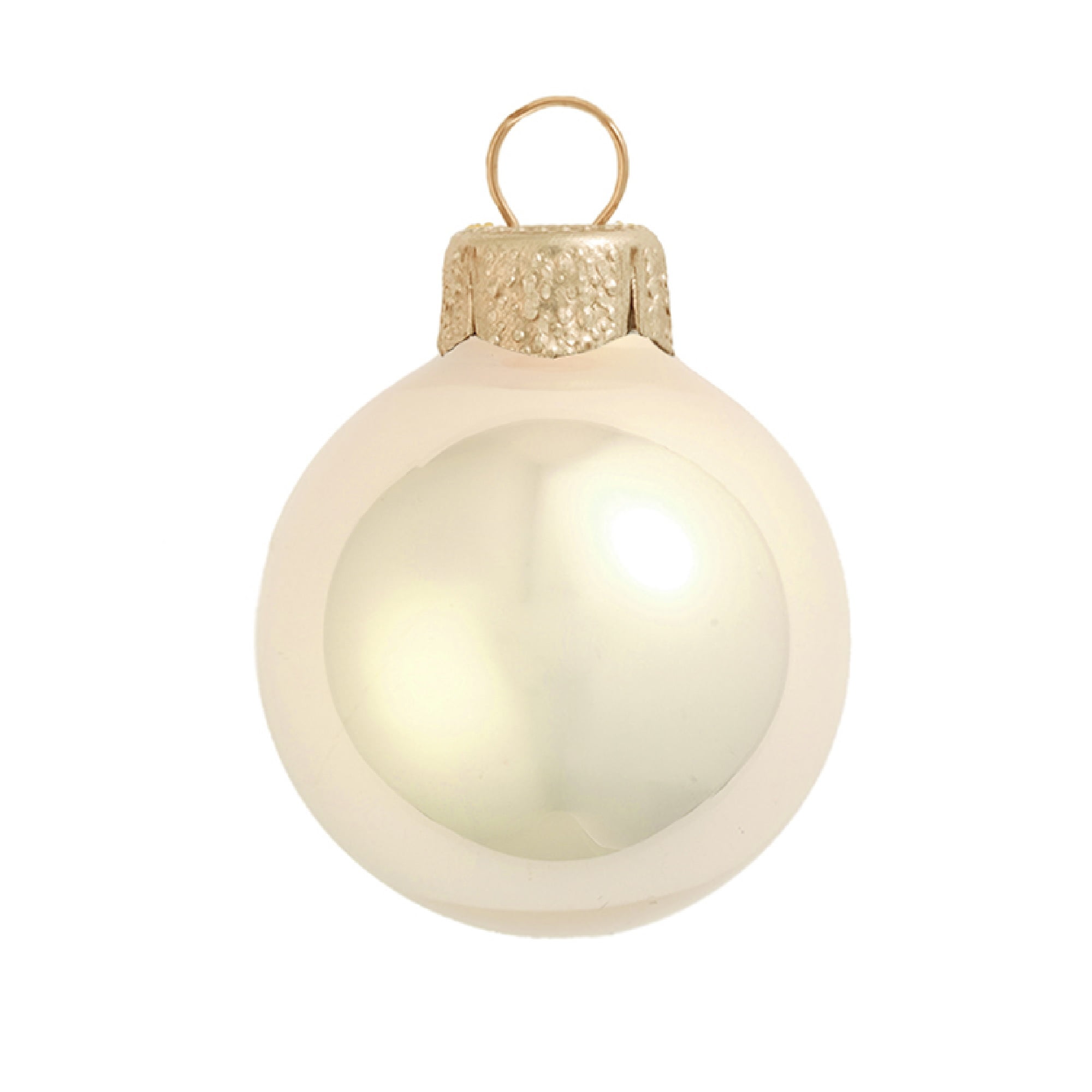 40ct Pearl Champagne Gold Glass Ball Christmas Ornaments 1 25 30mm