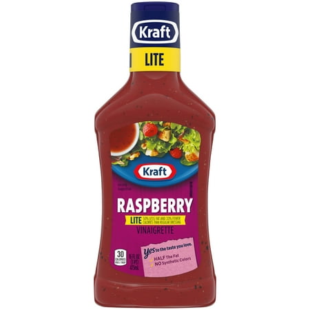 (3 Pack) Kraft Raspberry Vinaigrette Lite Dressing, 16 Fl Oz (Best Low Fat Salad Dressing)