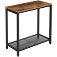 thumbnail image 6 of Side Table Narrow Small End Table with Mesh Shelf Nightstand Living Room Bedroom, Kitchen Metal Industrial Design Rustic Brown, 6 of 6