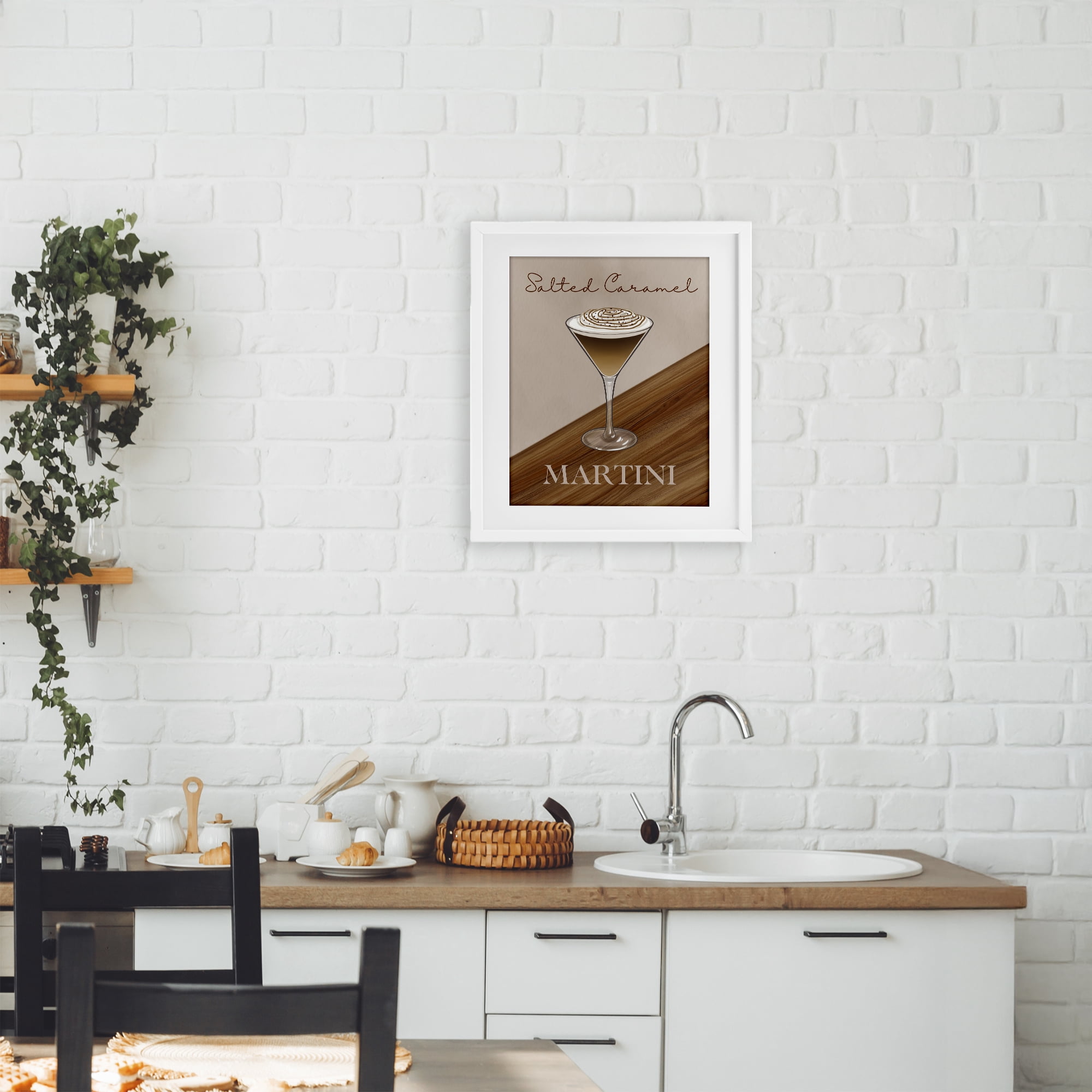 Stupell Industries Salted Caramel Martini White Framed Print Under Glass, design by Marcus Prime