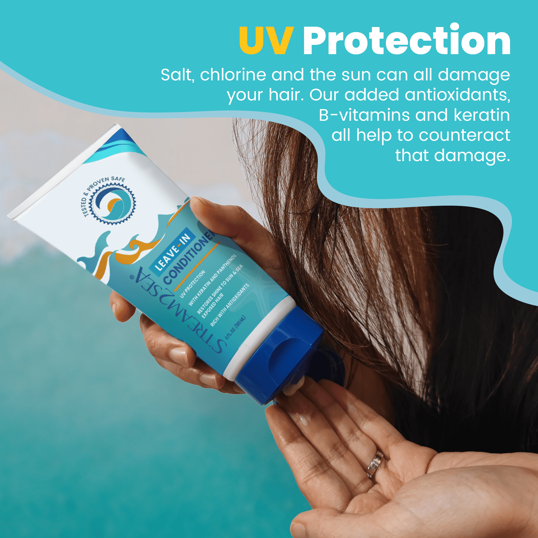 Stream2Sea Reef Safe Leave-In Hair Conditioner Detangles & Replenish Hair Moisture - 6 fl oz