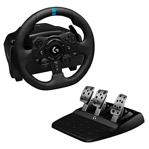 Logitech G923 Racing Wheel and Pedals for PS 5, PS4 and PC featuring TRUEFORCE up to 1000 Hz Force Feedback, Responsive Pedal, Clutch Launch Control, Leather Wheel Cover - Walmart.com