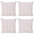 thumbnail image 1 of Floral Throw Pillow Cushion Case Pack of 4, Harmony of the Nature Theme with Pastel Toned Exotic Flowers and Flying Hummingbirds, Modern Accent Double-Sided Print, 4 Sizes, Multicolor, by Ambesonne, 1 of 2