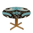 thumbnail image 3 of HAOXIT Round Fitted Table Cover Table Cloth for Indoor Outdoor Dining Fit Round Table, Compatible with Traditional Floral Paisley Bandanna Pattern 42-46, 3 of 8