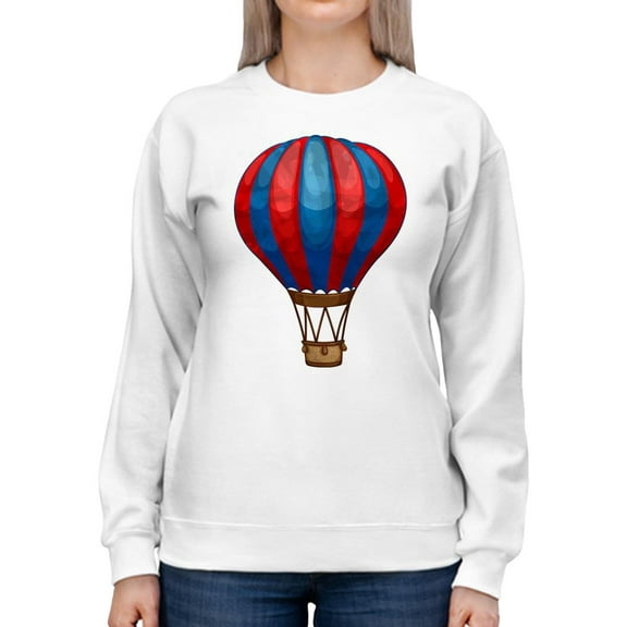 Vintage Hot Air Balloon Sweatshirt Women -SPIdeals Designs, Female Medium