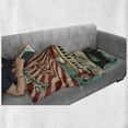 thumbnail image 6 of Florida Soft Flannel Fleece Throw Blanket, Greetings from Tallahassee Text with Retro Background and a Vintage American Car, Cozy Plush for Indoor and Outdoor Use, 50" x 70", Multicolor, by Ambesonne, 6 of 6