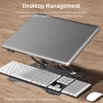 thumbnail image 4 of Graflsoa Adjustable Carbon Steel Laptop Stand with Foldable Design, 360° Rotation, Height Adjustment, and Enhanced Cooling for 11-17.3 Inch Devices, Black/Silver, 4 of 6