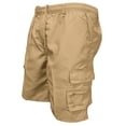 thumbnail image 3 of Mens Cargo Shorts Casual Elastic Waist Twill Work Shorts Relaxed Fit Hiking Short Pants with Pockets Khaki 3XL, 3 of 5