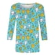 thumbnail image 3 of Mujeres 3/4 Manga Tops Y Blusas Impresas Cuello Redondo Suéter Casual Camiseta Suave, 3 of 5