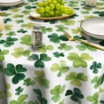 thumbnail image 4 of St. Patricks Day Tablecloth 60×60 Inch Round, Cute Watercolor Lucky Shamrock Washable Seasonal Table Cover for Party Picnic Dinner Decor, 4 of 6