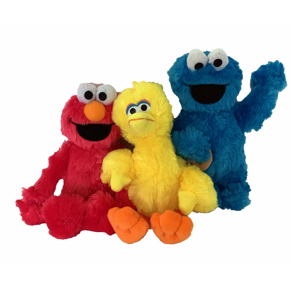 Sesame Street Classic 10 Inch Plush Toys Set Of 3 Big Bird Cookie Monster Elmo