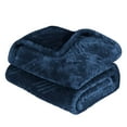 thumbnail image 2 of Superior Alaska Diamond Fleece Blanket 90" x 106", Lightweight Soft Bed Blankets, King Size, Navy Blue, 2 of 8