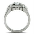 thumbnail image 3 of Mens Ring Round Cut Unique Stainless Steel Ring with AAA Grade CZ in Clear, 3 of 7