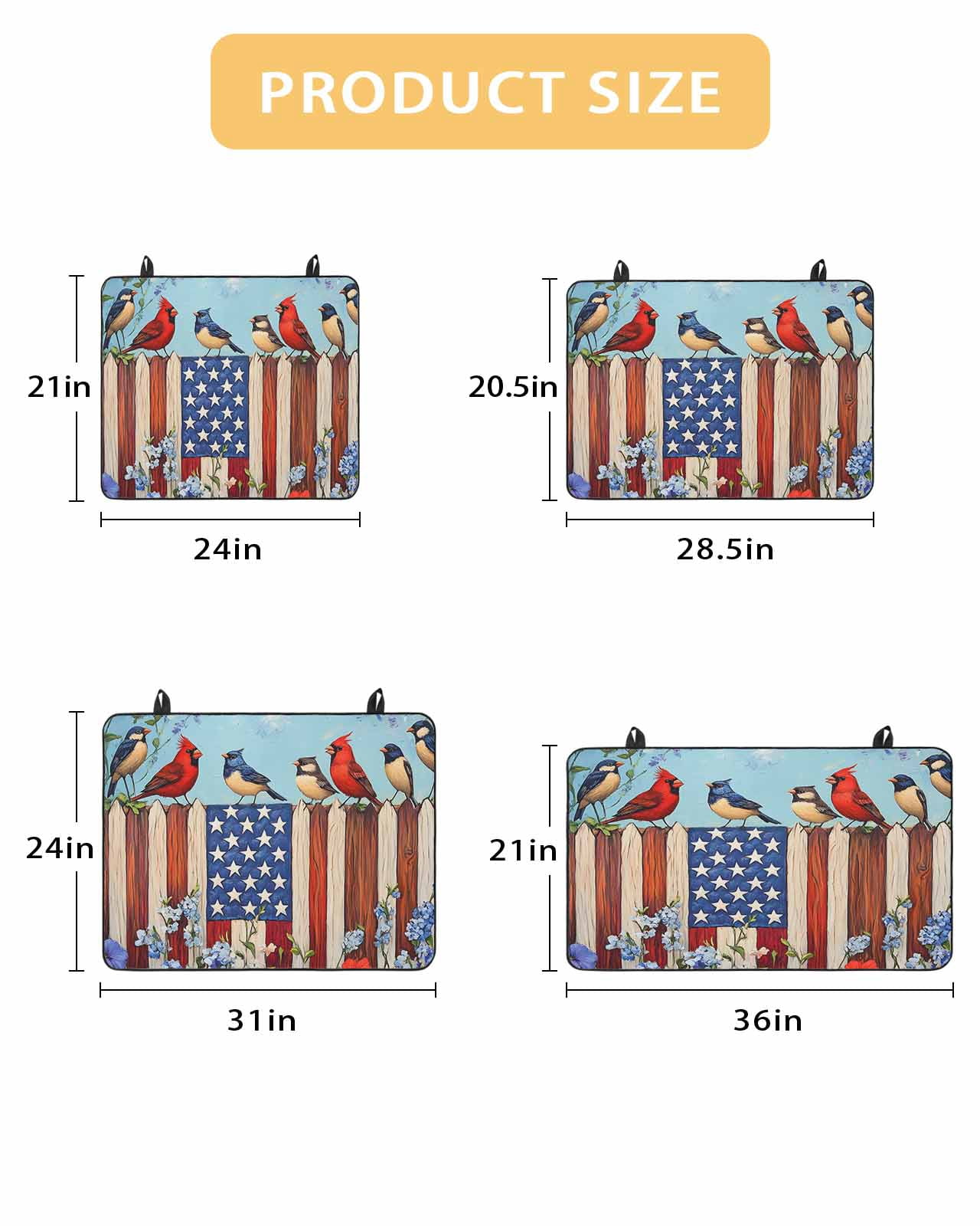 nqOlkjepod Large Induction Cooktop Protector Mat 36"x21", Independence Day Stove Top Covers for Electric Stove, 4th of July Bird USA Flag Flower Bird Stove Burner Cover Mats, Glass Top Stove Cover
