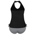 thumbnail image 5 of Hilor Womens Ruched Two Piece Bathing Suits Tummy Control Swimwear Halter Tankini Swimsuits, 5 of 6