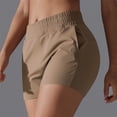 thumbnail image 5 of Womens Yoga Shorts Women’s Elastic Waist Summer Solid Casual With Pockets Outing Shorts Pants,Khaki XL, 5 of 7