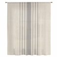 thumbnail image 2 of Grey Striped Sheer Curtains 45 Inches Long, Beige Geometric Modern Minimalist Light Filering Curtains, Breathable Simi Curtain Privacy Drapes for Kitchen Bathroom Lightweight Small Window Treatment, 2 of 9