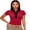 Rose Red, variant on LMLYSoH Women Summer T-Shirt Casual Striped Button Lapel Basic Short Sleeves Tops for Streetwear Grunge Clothes