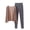 Khaki, variant on Women's Modal Pajama Set Crew Neck Long Sleeve and Tummy Control Pants Solid Casual 2 Piece Lounge Sets
