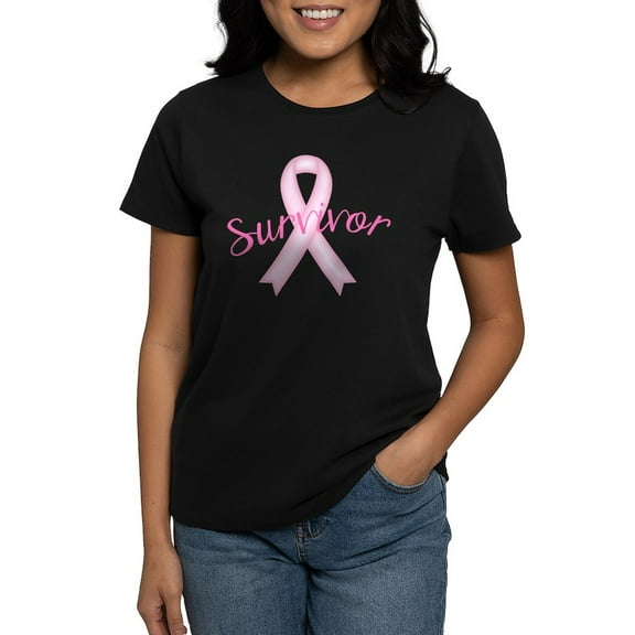 CafePress - Breast Cancer Awareness Survivor T Shirt - Women's Traditional Fit Dark T-Shirt
