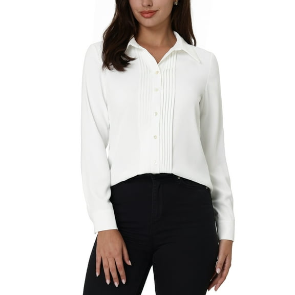MODA NOVA Juniors Shirt Long Sleeve Pleated Button Down Blouse