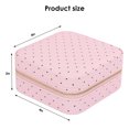thumbnail image 3 of HDE Girl's Travel Jewelry Case Faux Leather Mini Organizer Box with Mirror Gift - Pink Polka Dots, 3 of 7