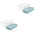 thumbnail image 4 of Bearachild Bandeja de hielo con tapa Cubitos de hielo sin esfuerzo y sin desorden Multifuncional Fácil de limpiar Bandeja de cubitos de hielo con Azul 2Conjunto, 4 of 6