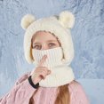 thumbnail image 2 of VNKIDY Kids Caps Children Winter Warm Knitted Hat With Cute Animals Ears Design Solid Color Full Face Cover Cozy Hooded Beanie For Boys Girls Stylish Headwear, 2 of 4