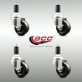 thumbnail image 2 of 3 Inch 316SS Soft Rubber Wheel Swivel 1-1/4 Inch Expanding Stem Caster Set SCC, 2 of 2