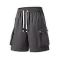 thumbnail image 6 of Jjayotai George Shorts Men, Men's Drawstring Elastic Waist Cargo Shorts, Straight Leg Baggy Streetwear Shorts with Pockets, 6 of 9