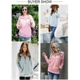 thumbnail image 3 of Chandails en Molleton à Manches Longues pour Femmes Col Quart 1/4 Zip Pull Décontracté Uni avec Poches (S-2TG), 3 of 6