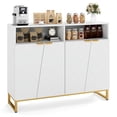 thumbnail image 6 of Kadyn Modern Sideboard Buffet Cabinet with 4 Doors and Adjustable Shelves, Kitchen Buffet Cabinet for Dining Room, Kicthen, Living Room, Restaurant, White, 6 of 7