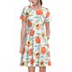 thumbnail image 1 of Fotbe Peach Vestido Largo de Moda para Mujer, Vestido Tipo Camiseta con Manga Corta y Estilo Casual a Rayas y Bloques de Color, 1 of 6