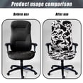 thumbnail image 4 of FKELYI Cow Print Office Chair Cover Computer Chair Covers Removable Chair Protector Slipcover Stretch Fabric Boss Chair Covers for Home Office Decoration, Large, 4 of 6